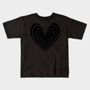 Rosy Heart (Black) Kids T-Shirt